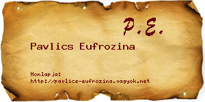 Pavlics Eufrozina névjegykártya